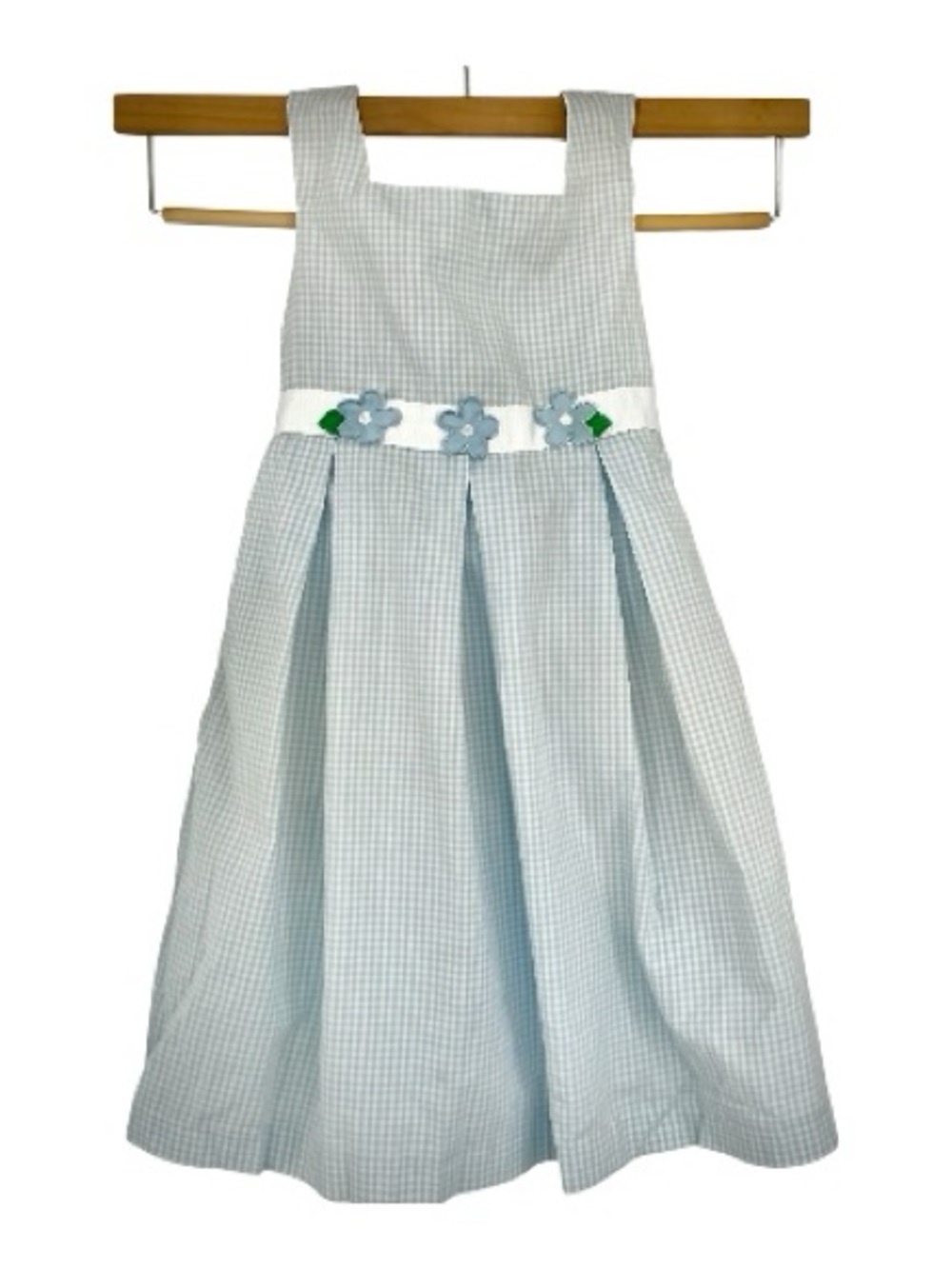 George Girls Light Blue Gingham Floral Belted Sundress